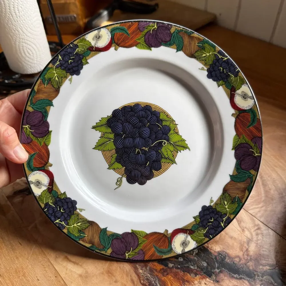 Dansk Cornucopia Fall Fruit Portugal Set‎ of 4 Salad Plates 8-3/4